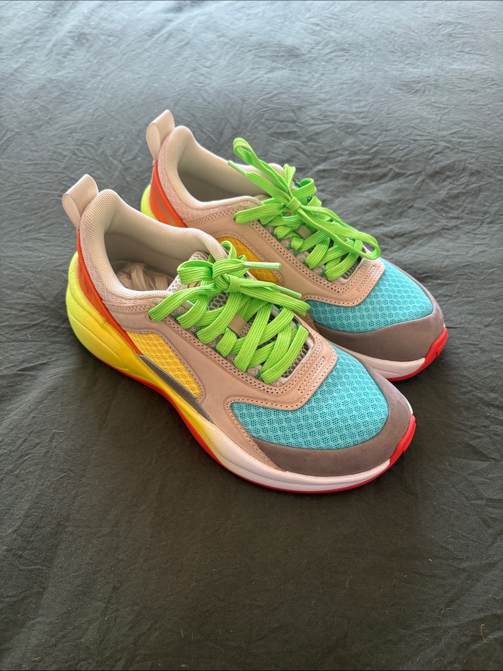 TYR Multicolor Athletic Sneakers - Teal, Lime, Yellow, Pink, Red